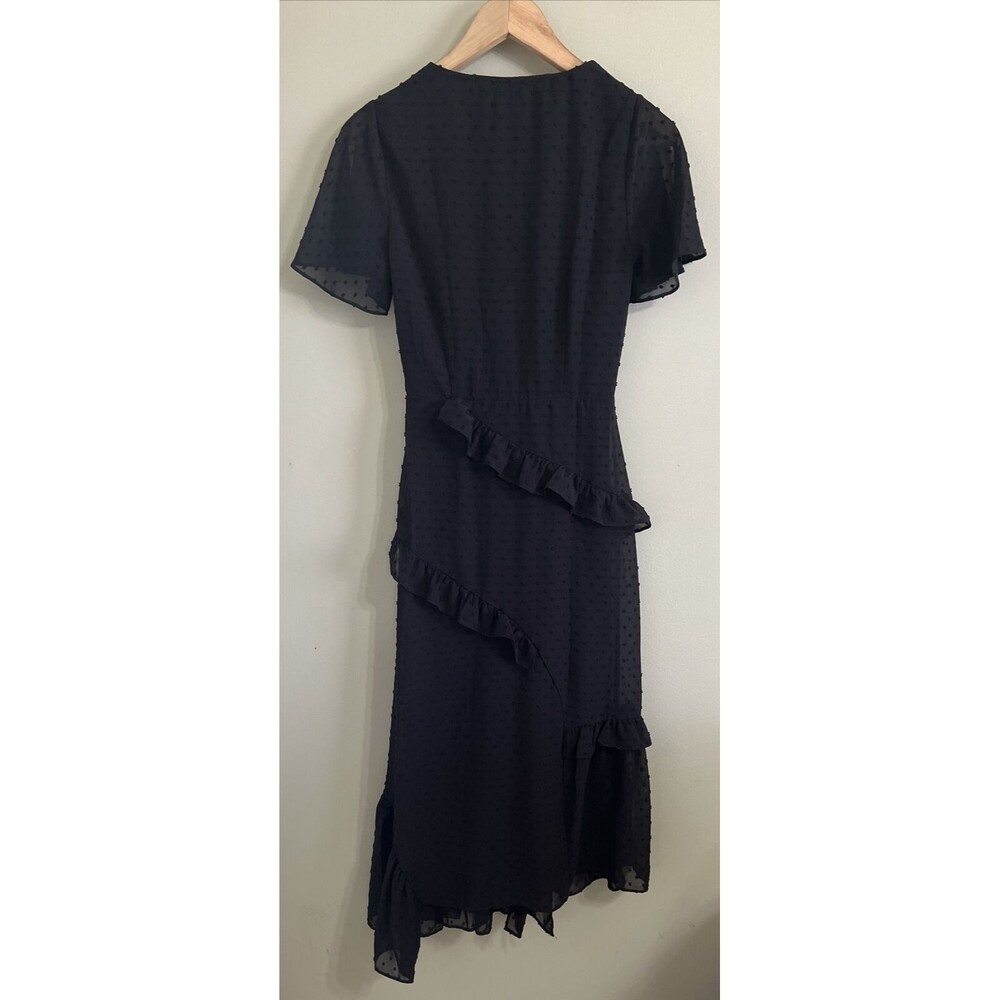 Lulus Black Swiss Dot Ruffled Midi Dress Size Xs NWT - Picture 11 of 11